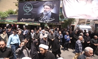 عبور کاروان شهدای خدمت از مقابل پایگاه وزارت جهادکشاورزی در خیابان آزادی