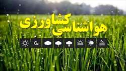 هشدار هواشناسی سطح نارنجی کشاورزی در پی کاهش محسوس دما 