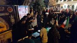 خدمت رسانی موکب قرارگاه سیدالشهدا (ع)جهاد کشاورزی هرمزگان در چهل و سومین شب اجتماع مردمی