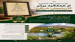 سازمان جهاد کشاورزی آذربایجان شرقی رتبه برتر کشور در مدیریت بحران و پدافند غیرعامل