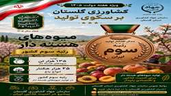 گلستان رتبه سوم تولید میوه های هسته دار در ایران