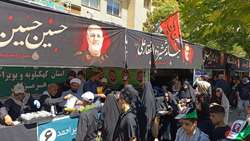 استقرار موکب «سنگرسازان بی‌سنگر» جهاد کشاورزی کهگیلویه و بویراحمد در مشهد مقدس/ میزبانی از زائران آیین تشییع «امام شهید»