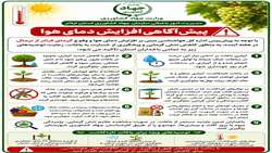 توصیه‌های فنی به باغداران استان در پی پیش‌بینی افزایش دمای هوا