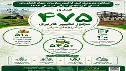  در راستای حمایت از تولید، طی سال ۱۴۰۴ تعداد ۴۷۵ مجوز تغییر کاربری در آذربایجان شرقی صادر شد