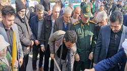 کاشت نهال به یاد رهبر شهید با حضور مدیر جهاد کشاورزی شهرستان تبریز در باسمنج