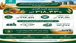 خرید گندم در استان زنجان (از  ابتدای خرید تا ۱ مهرماه)